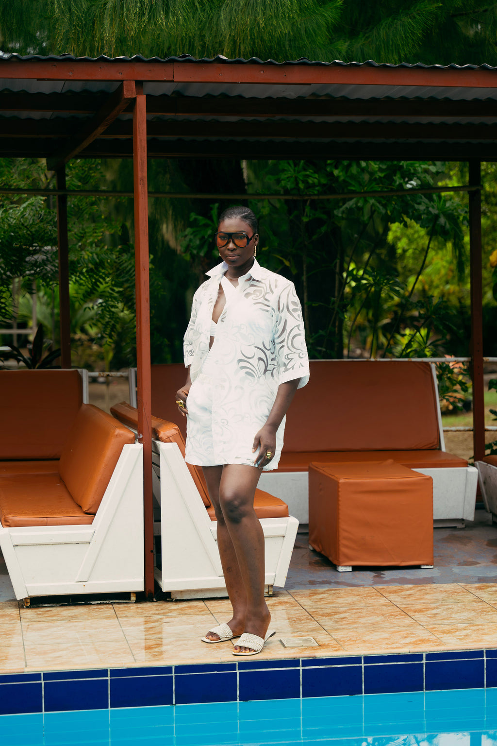 Beach Shorts Set - White