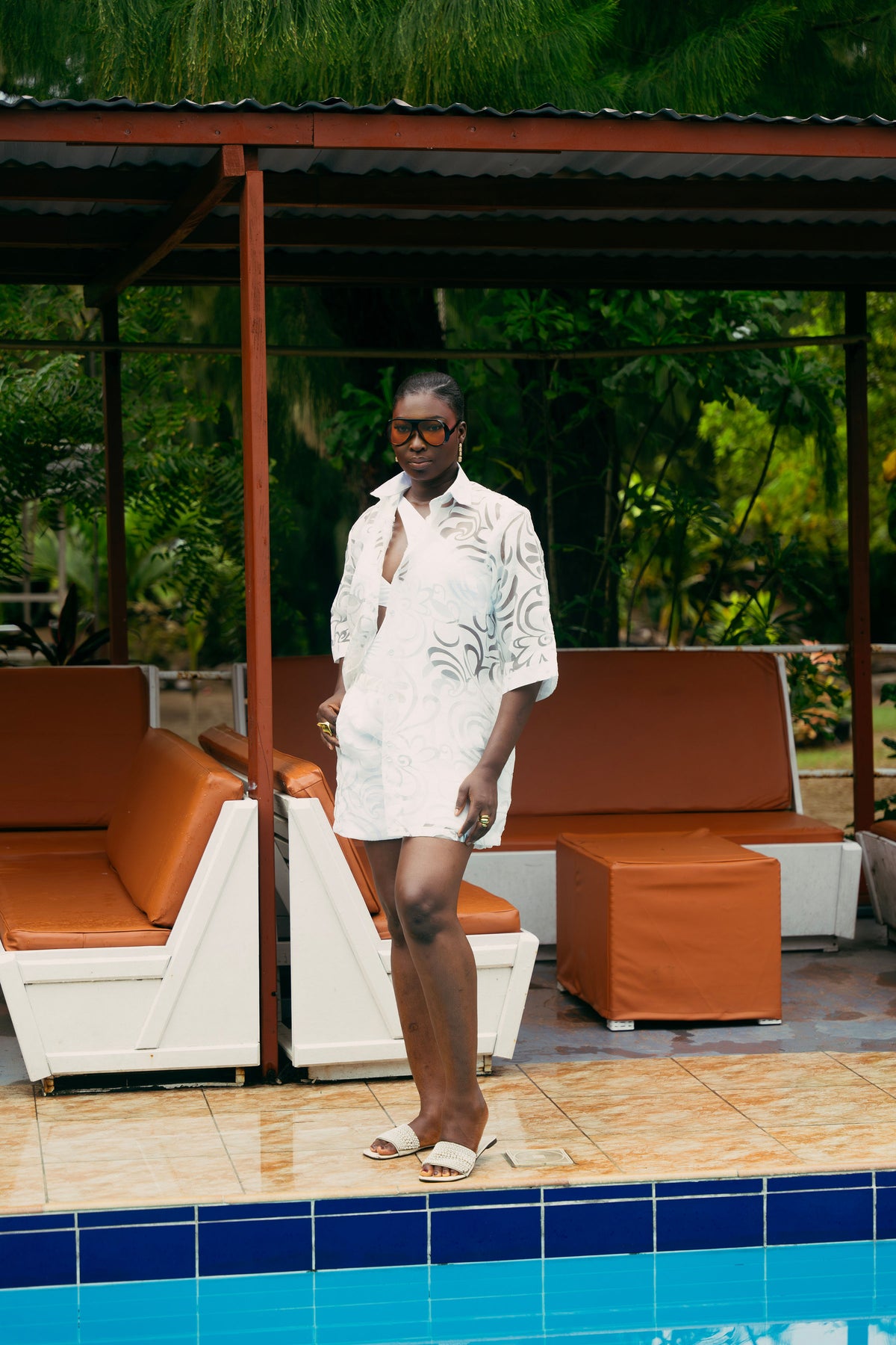 Beach Shorts Set - White